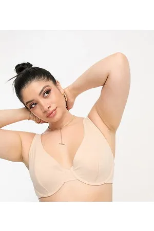 ASOS ASOS DESIGN Curve Marina smoothing underwire bra in beige