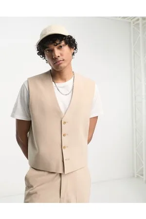 ASOS Oversized suit waistcoat in stone
