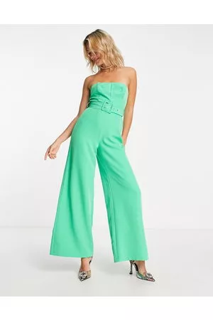 ASOS Tailored bandeau belted wide leg jumpsuit in