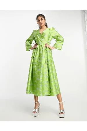 Y.A.S Y.A.S jacquard wrap midi dress in