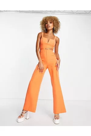 ASOS Tailored square neck jumpsuit with kick flare in