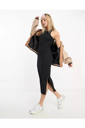Pieces® Racer neck midi dress in