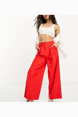 VILA Tailored wide leg trousers in