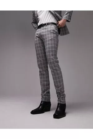 Spray on trouser in Grey check  Legend London
