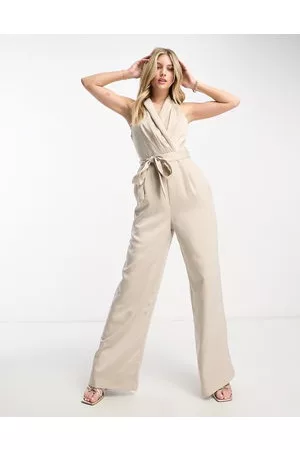 Forever New Women Jumpsuits - Sleeveless jumpsuit with belt in stone