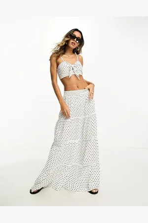 River Island Tiered maxi skirt co-ord in spot print