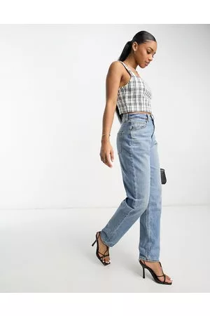 Abercrombie & Fitch Women Crop Tops - Tweed top in blue check