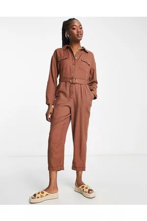 New Look Women Jumpsuits - Button through utility jumpsuit in