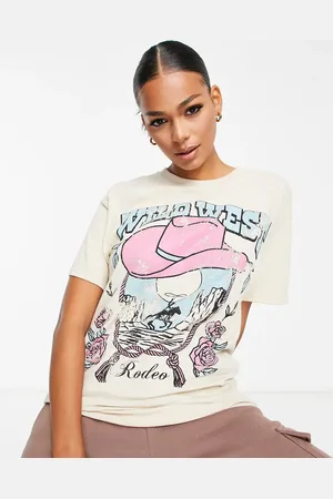 Honour HNR LDN oversized t-shirt with wild west print in sand
