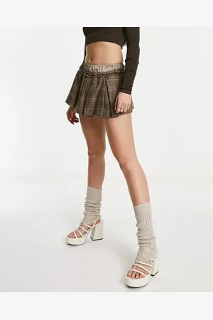 Jaded London Pleated mini skirt in check