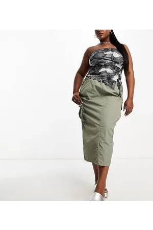 Plus size khaki skirt india hotsell