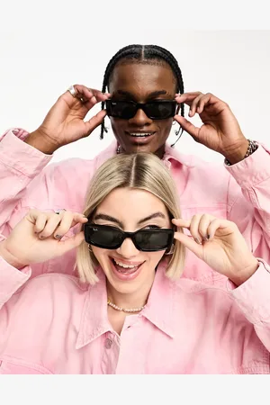 Ray-Ban Kiliane rectangle sunglasses in with green lens