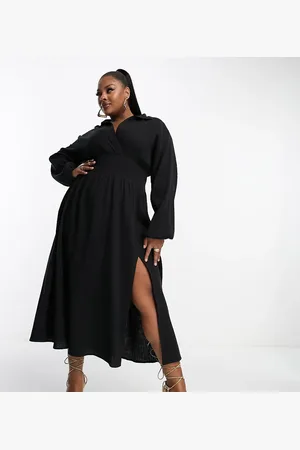 Pretty Lavish Shirred shirt dress in