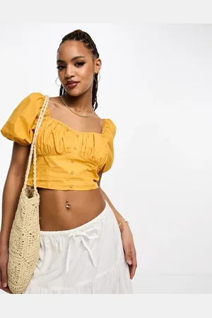 Urban Revivo Puff sleeve milkmaid top in light