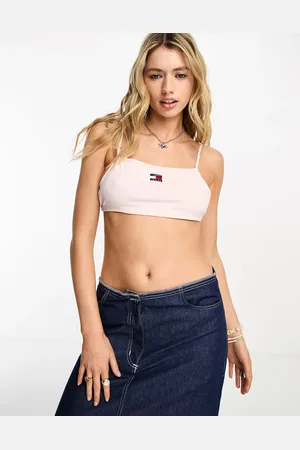 Tommy Hilfiger Ultra crop tie back top in light
