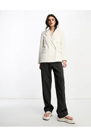 & OTHER STORIES Linen double breasted blazer in
