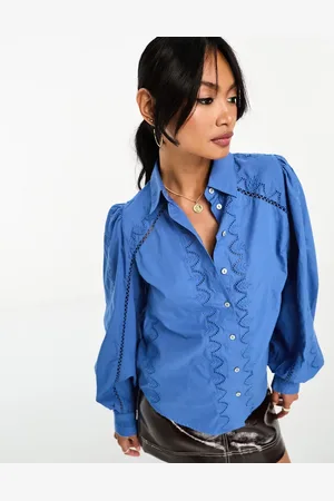 Y.A.S Y.A.S embroidered shirt with laced ladder detailing in