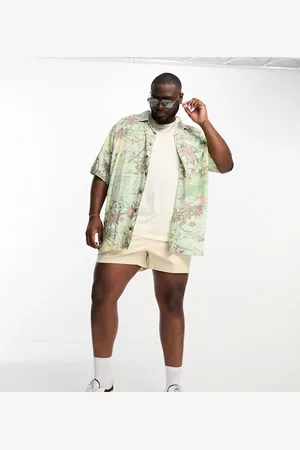 Ralph Lauren Big & Tall revere collar short sleeve hawaiian print rayon short in