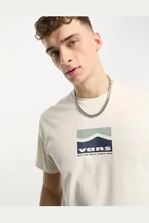 Vans Centre logo side stripe t-shirt in off