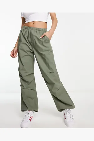 Green Doodle Print Satin High Waist Wide Leg Trousers | New Look