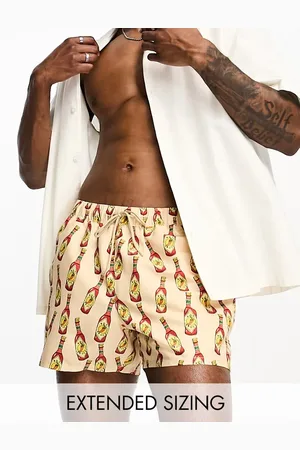 ASOS Swim shorts in short length in hot sauce print