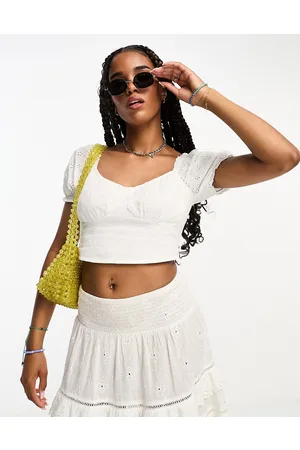 Hollister Puff sleeve cropped blouse in