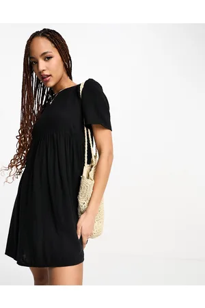 New Look Crinkle smock mini dress in
