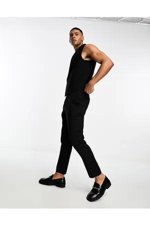 Skinny Cropped Suit Pants | boohooMAN USA