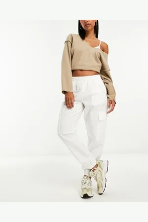 ASOS Cargo trouser with elasticated cuff in stone