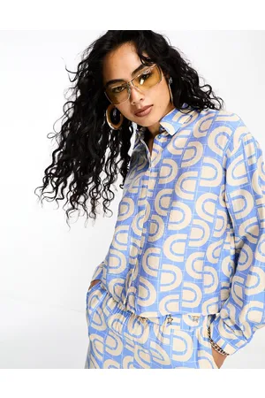 Object Cropped short sleeved shirt co-ord in retro print