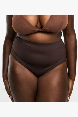 ASOS ASOS DESIGN Curve Contouring medium control high waist brief with mesh in
