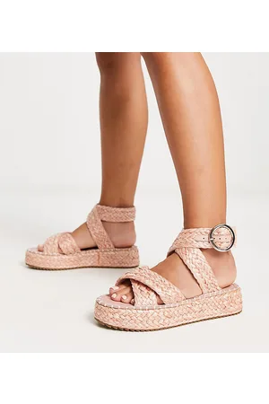 ASOS DESIGN Jinny espadrille with oval buckle in black