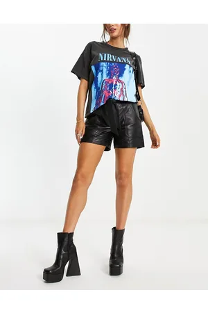 Urban Code Real leather tie belt shorts in