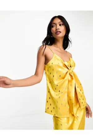 Never Fully Dressed Sunshine tie front top co-ord in golden