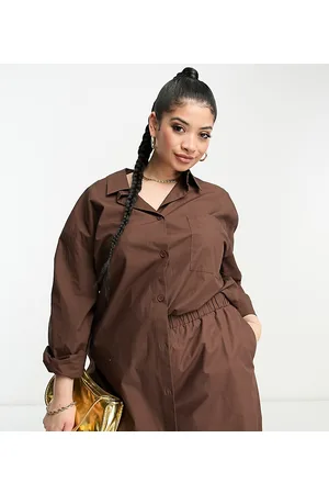 ASOS ASOS DESIGN Curve pull on short in chocolate