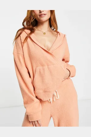 Rip Curl Rip Curl cosy V neck hoodie co-ord in peach