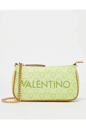 Valentino Bags Coconut Shoulder Bag With Metal Letters In Lime Croc-Green  for Women