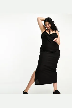 Daisy Street Cami maxi dress in linen with tie front