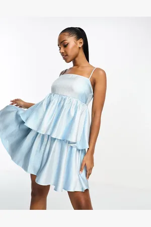 Pieces® Metallic cami babydoll dress in baby