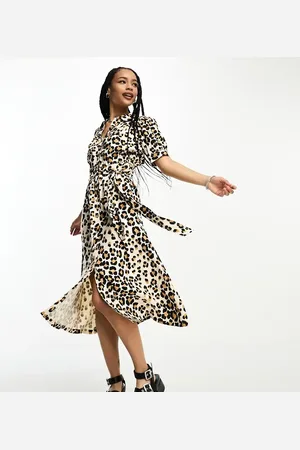Whistles Midi shirt dress in leopard print