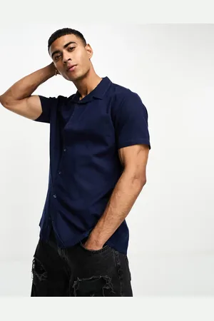 Threadbare Linen blend revere shirt in