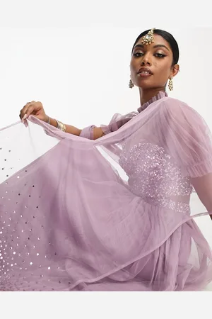 Maya Deluxe Delicate sequin dupatta in lilac co-ord