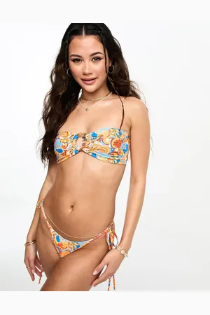 Kulani Kinis Strapless bandeau bikini top in mango magic
