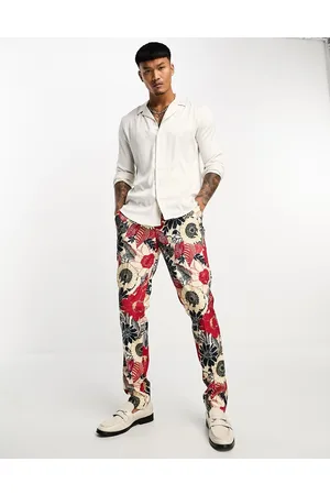 Men039s Flower Hip Hop Printed Floral Harlan Slim Fit Casual Trousers  Pants  eBay