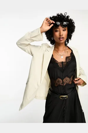 Bershka Oversized blazer in stone