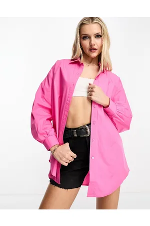 Miss Selfridge Oversized poplin shirt in dark