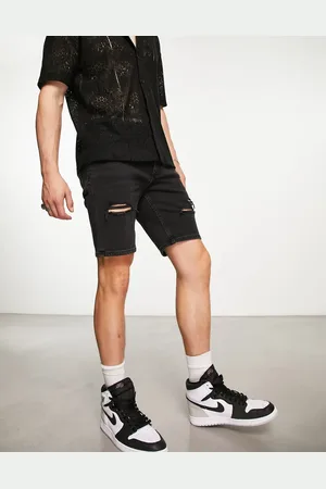 Bershka Ripped denim short in