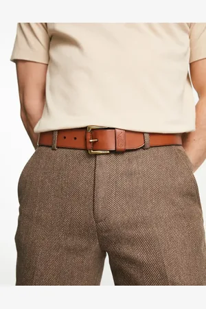 Ralph Lauren Smooth leather belt in tan with pony logo