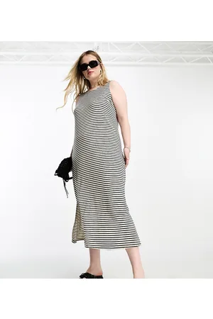 VERO MODA Sleeveless maxi dress in mono stripe