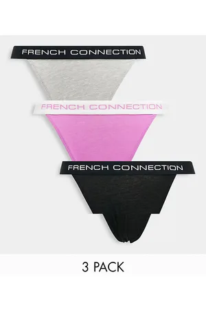 Buy French Connection Womens FCUK Three Pack Tanga Briefs Black